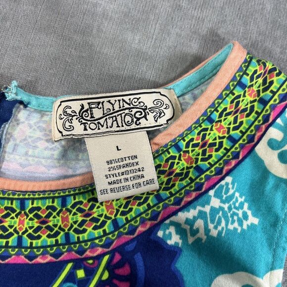 Flying Tomato‎ Womens Large Boho Multi Print Flared Mini Sleeveless Dress - Picture 3 of 5